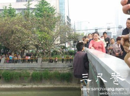 成都一男子欲跳橋 圍觀者:快跳水淺淹不死(圖)